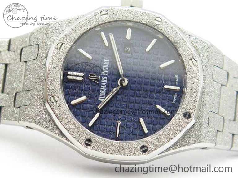 Royal Oak 15000 Frosted 33mm OM Best Edition Blue Dial On SS Bracelet Quartz Resilient 4967