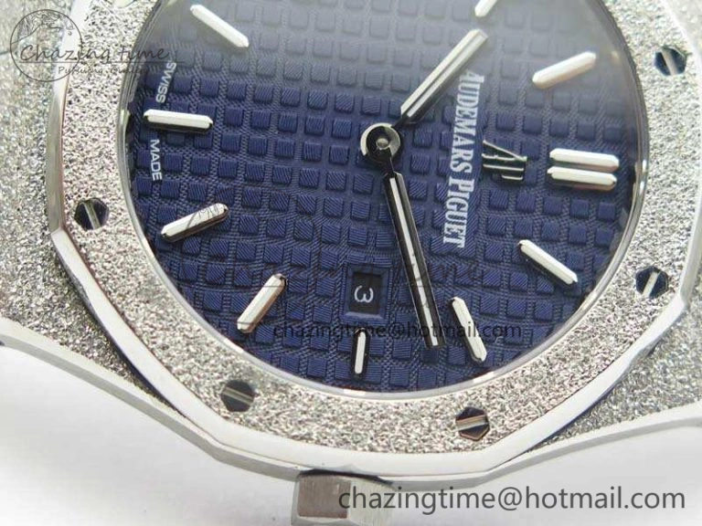 Royal Oak 15000 Frosted 33mm OM Best Edition Blue Dial On SS Bracelet Quartz Resilient 4967