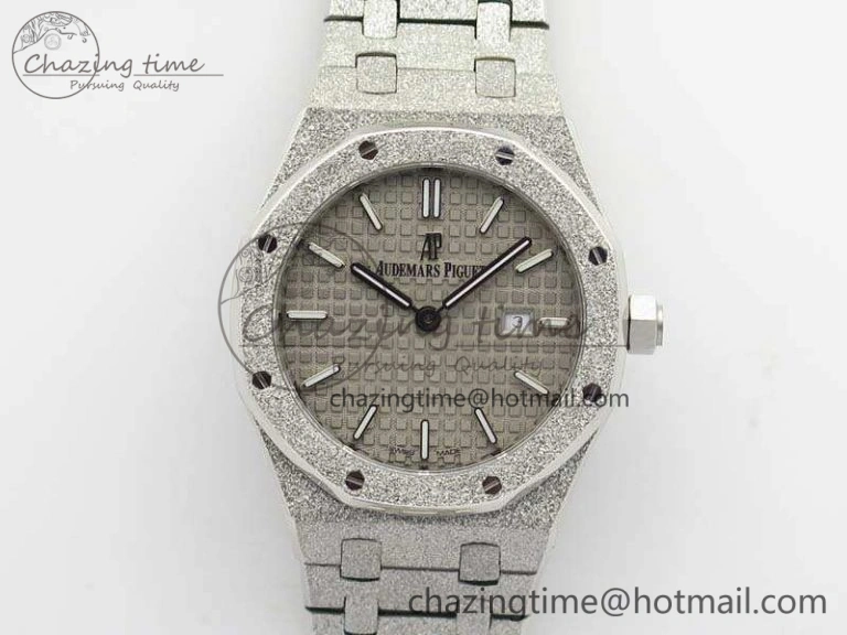 Cozy Royal Oak 15000 Frosted 33mm OM Best Edition Gray Dial On SS Bracelet Quartz 4970