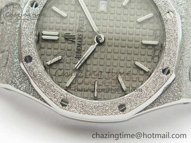 Cozy Royal Oak 15000 Frosted 33mm OM Best Edition Gray Dial On SS Bracelet Quartz 4970
