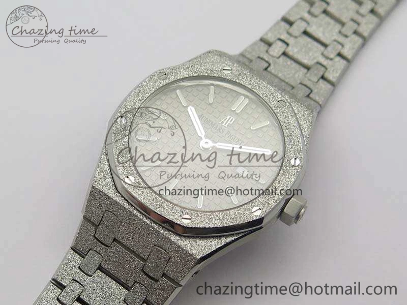 Cozy Royal Oak 15000 Frosted 33mm OM Best Edition Gray Dial On SS Bracelet Quartz 4970