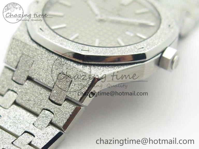 Cozy Royal Oak 15000 Frosted 33mm OM Best Edition Gray Dial On SS Bracelet Quartz 4970