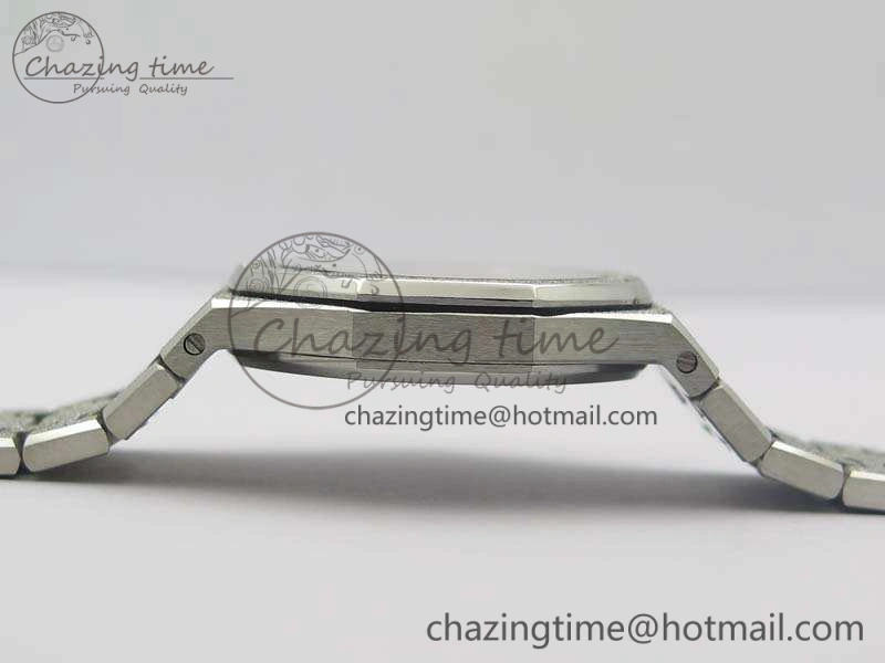 Cozy Royal Oak 15000 Frosted 33mm OM Best Edition Gray Dial On SS Bracelet Quartz 4970