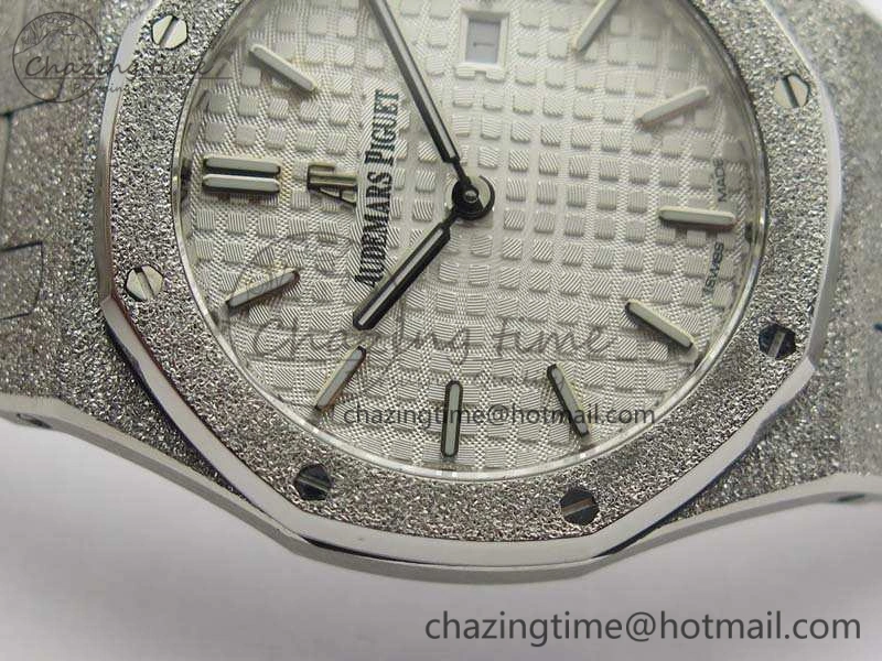 Royal Oak 15000 Frosted 33mm OM Best Edition White Dial On SS Bracelet Quartz BestValue 10741