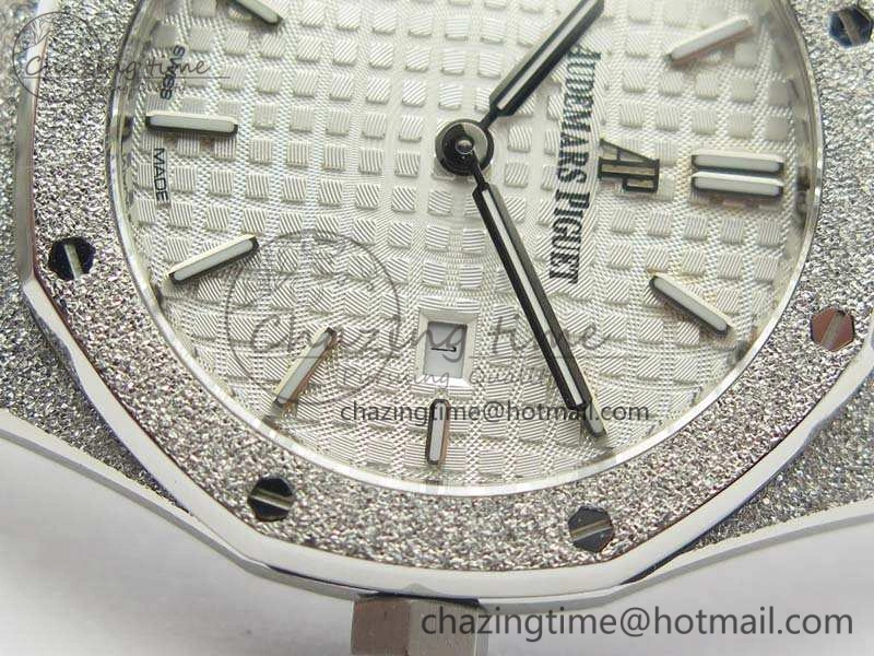 Royal Oak 15000 Frosted 33mm OM Best Edition White Dial On SS Bracelet Quartz BestValue 10741
