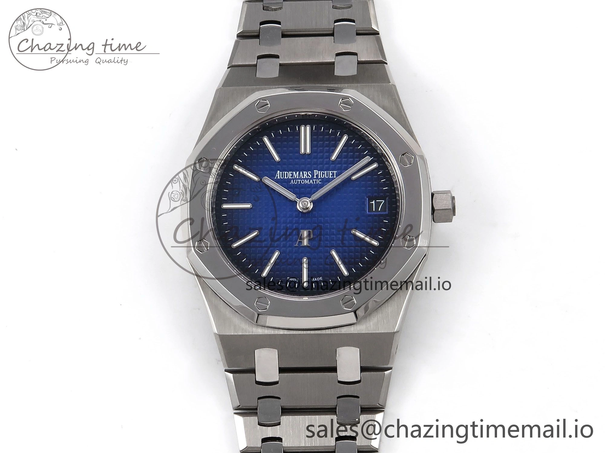 Royal Oak 15202IP SS ZF 1:1 Best Edition Blue Textured Dial on SS Bracelet A2121 Super Clone V Attractive 4393