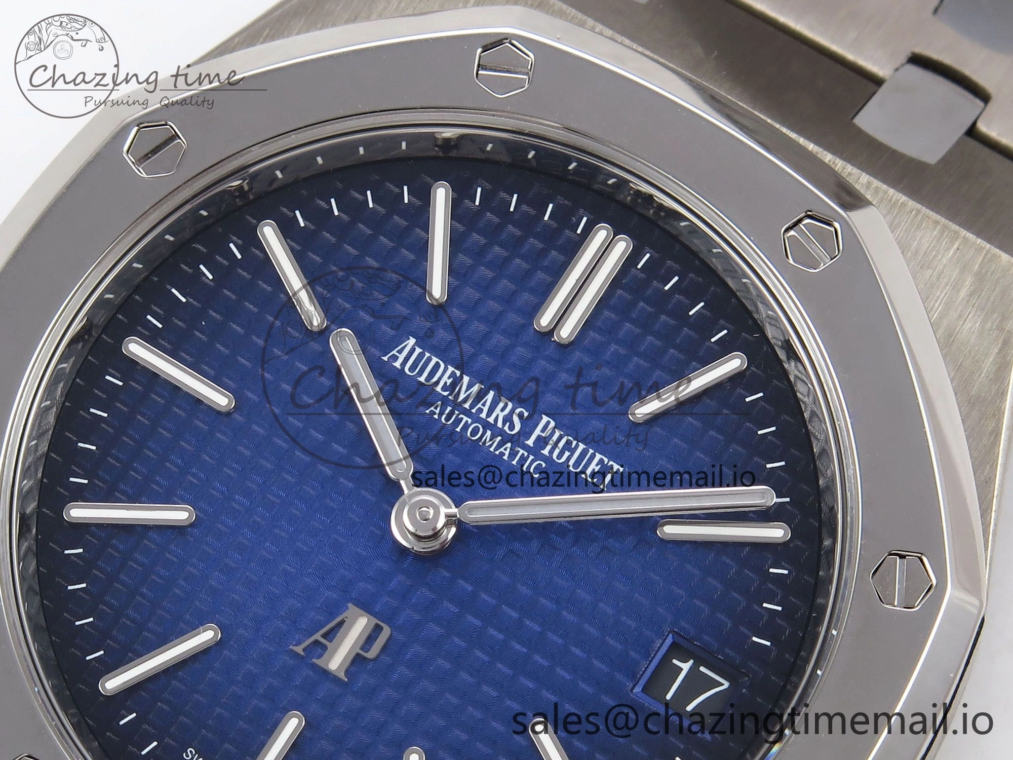 Royal Oak 15202IP SS ZF 1:1 Best Edition Blue Textured Dial on SS Bracelet A2121 Super Clone V Attractive 4393