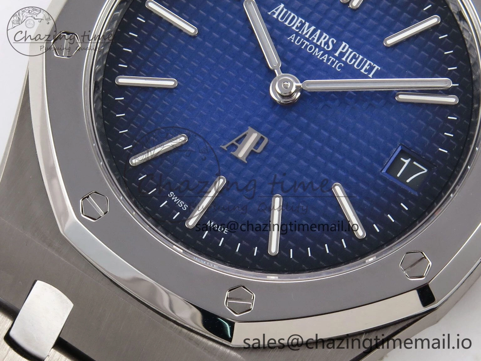 Royal Oak 15202IP SS ZF 1:1 Best Edition Blue Textured Dial on SS Bracelet A2121 Super Clone V Attractive 4393