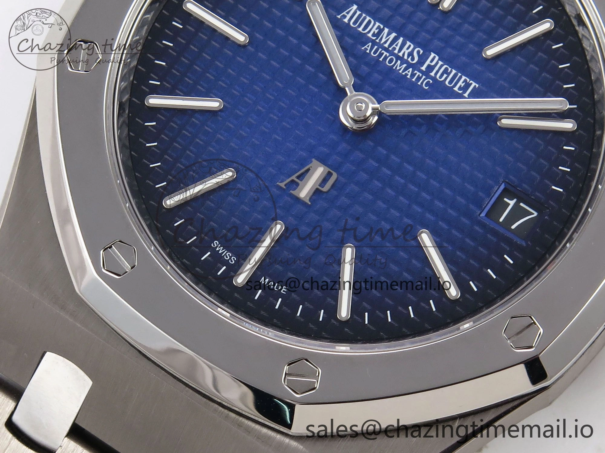 Royal Oak 15202IP SS ZF 1:1 Best Edition Blue Textured Dial on SS Bracelet A2121 Super Clone V Attractive 4393