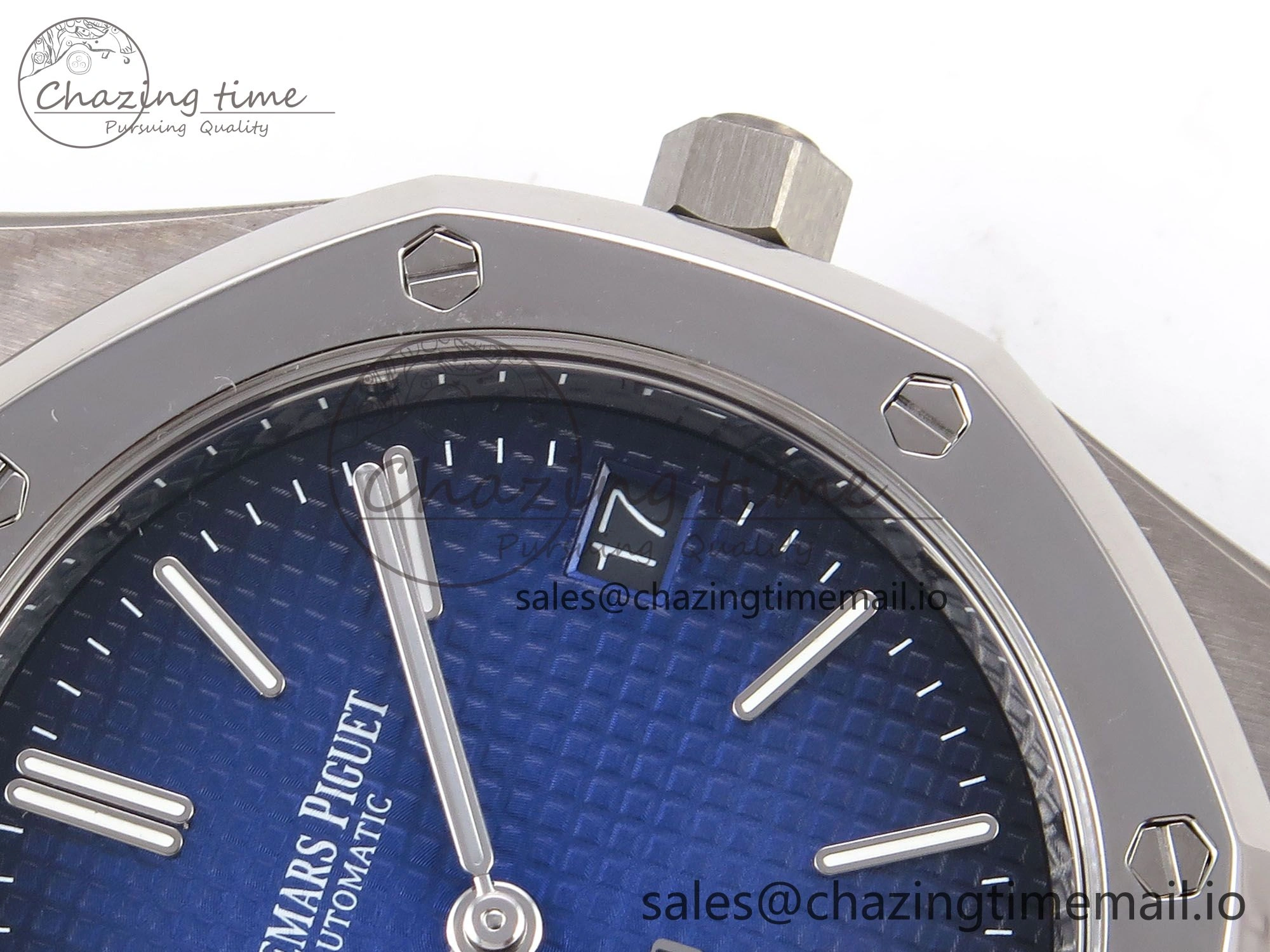 Royal Oak 15202IP SS ZF 1:1 Best Edition Blue Textured Dial on SS Bracelet A2121 Super Clone V Attractive 4393