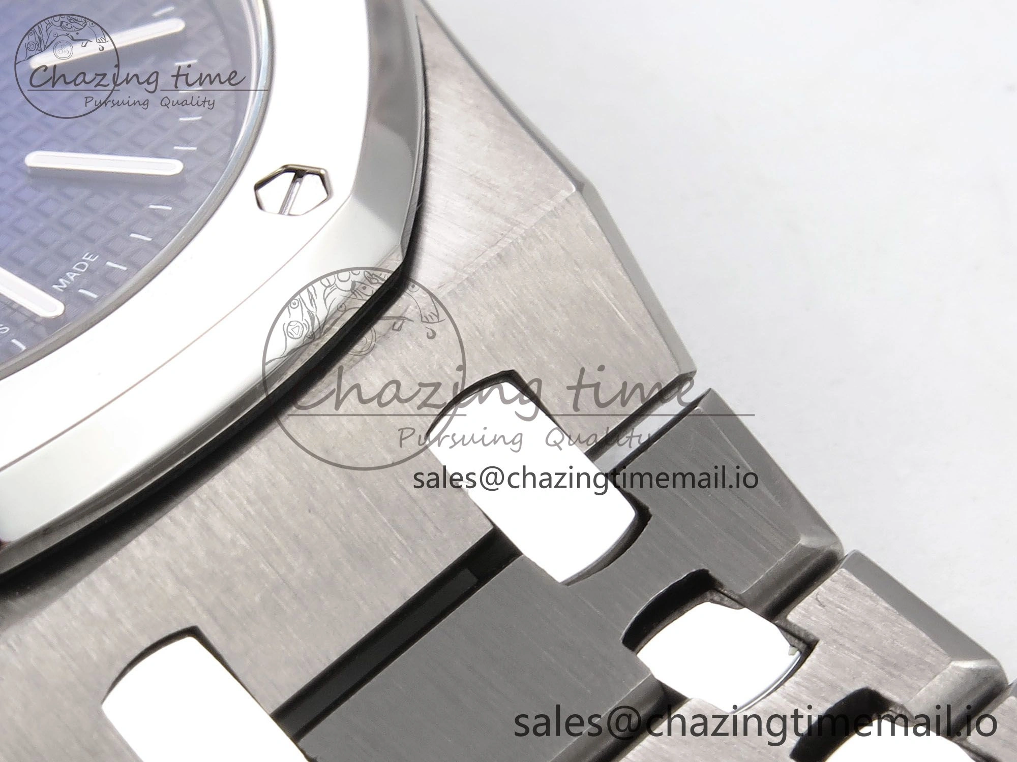 Royal Oak 15202IP SS ZF 1:1 Best Edition Blue Textured Dial on SS Bracelet A2121 Super Clone V Attractive 4393