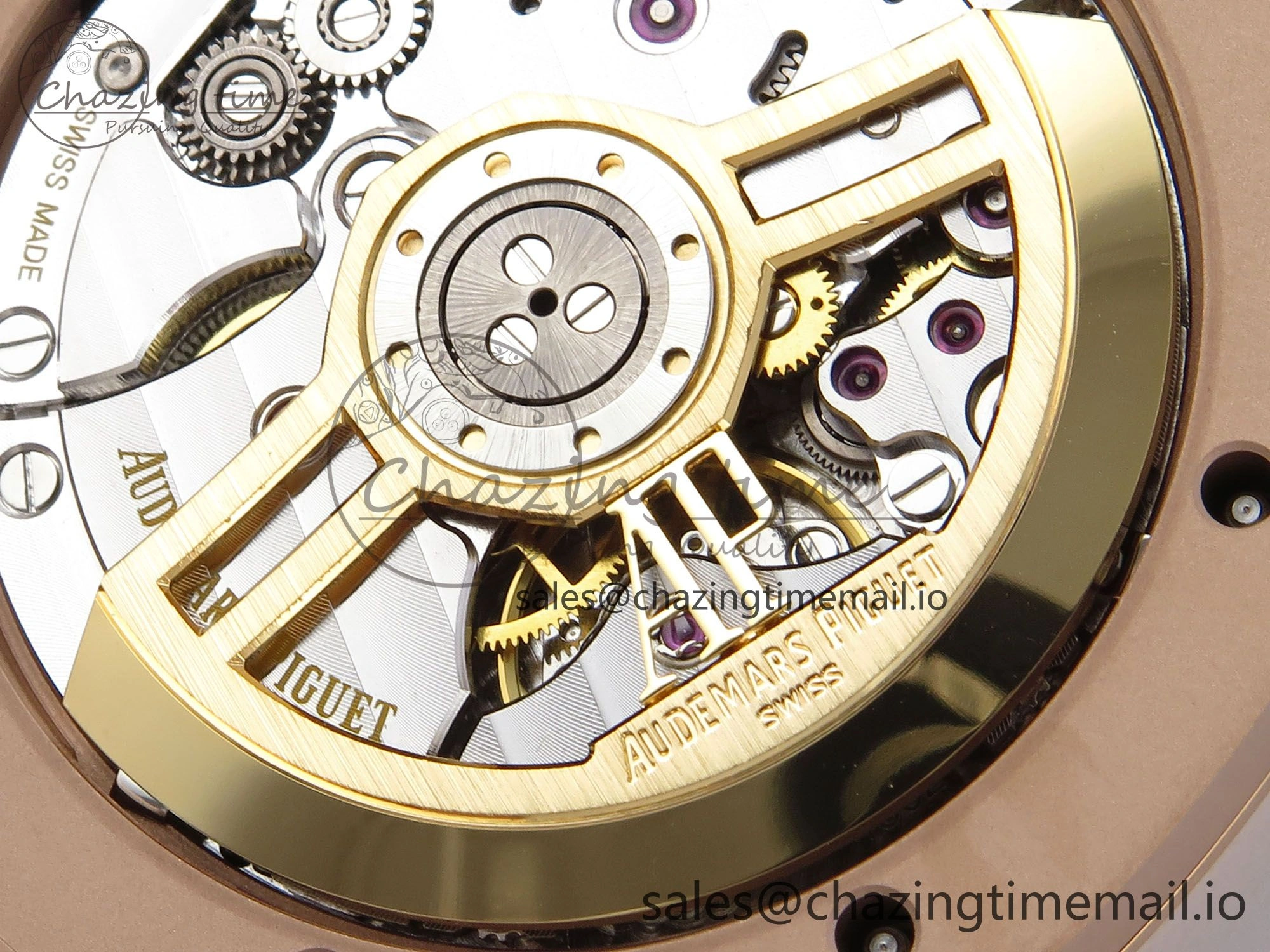 Royal Oak 15500 RG APSF 1:1 Best Edition Black Dial on Black Leather Strap SA4302 Super Clone V2 (SW Dial) Packable 4282