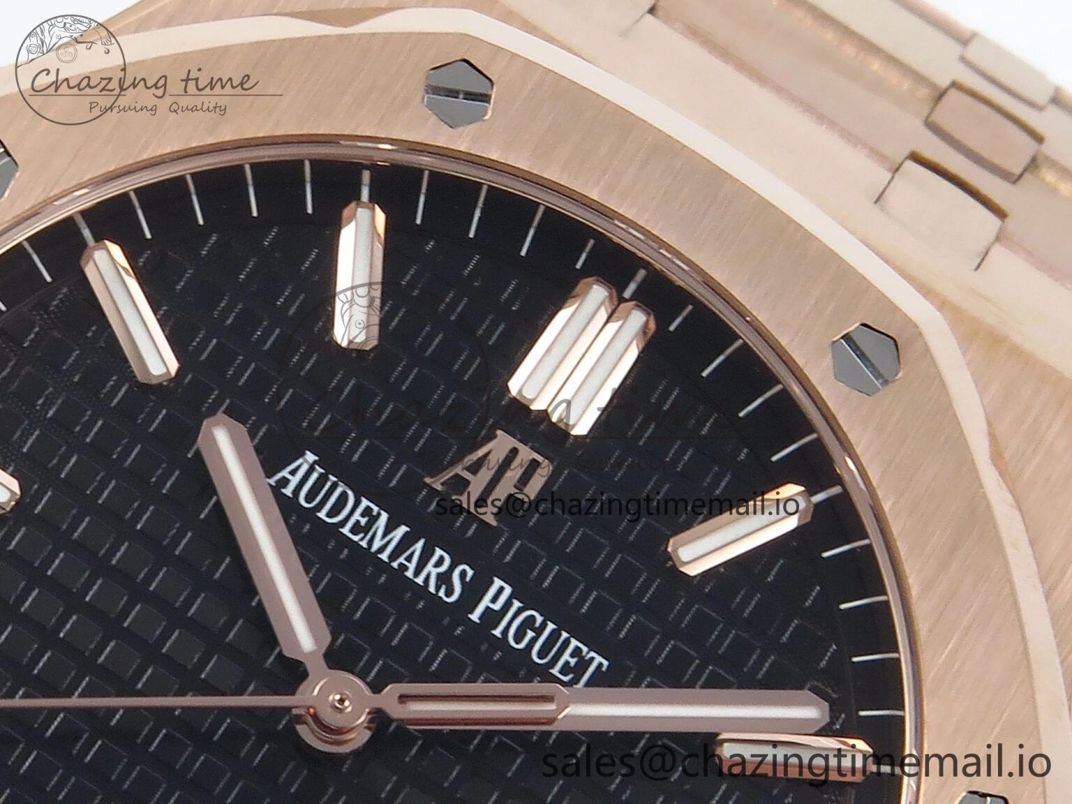 Resilient Royal Oak 15500 RG APSF 1:1 Best Edition Black Dial on RG Bracelet SA4302 Super Clone V2 (SW Dial) 4292