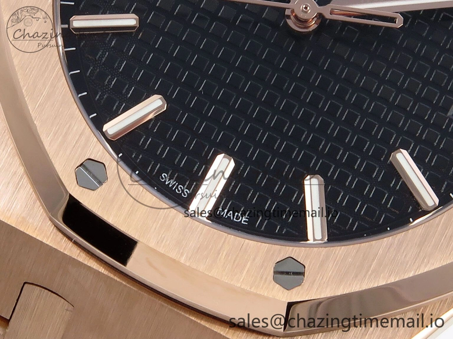 Resilient Royal Oak 15500 RG APSF 1:1 Best Edition Black Dial on RG Bracelet SA4302 Super Clone V2 (SW Dial) 4292