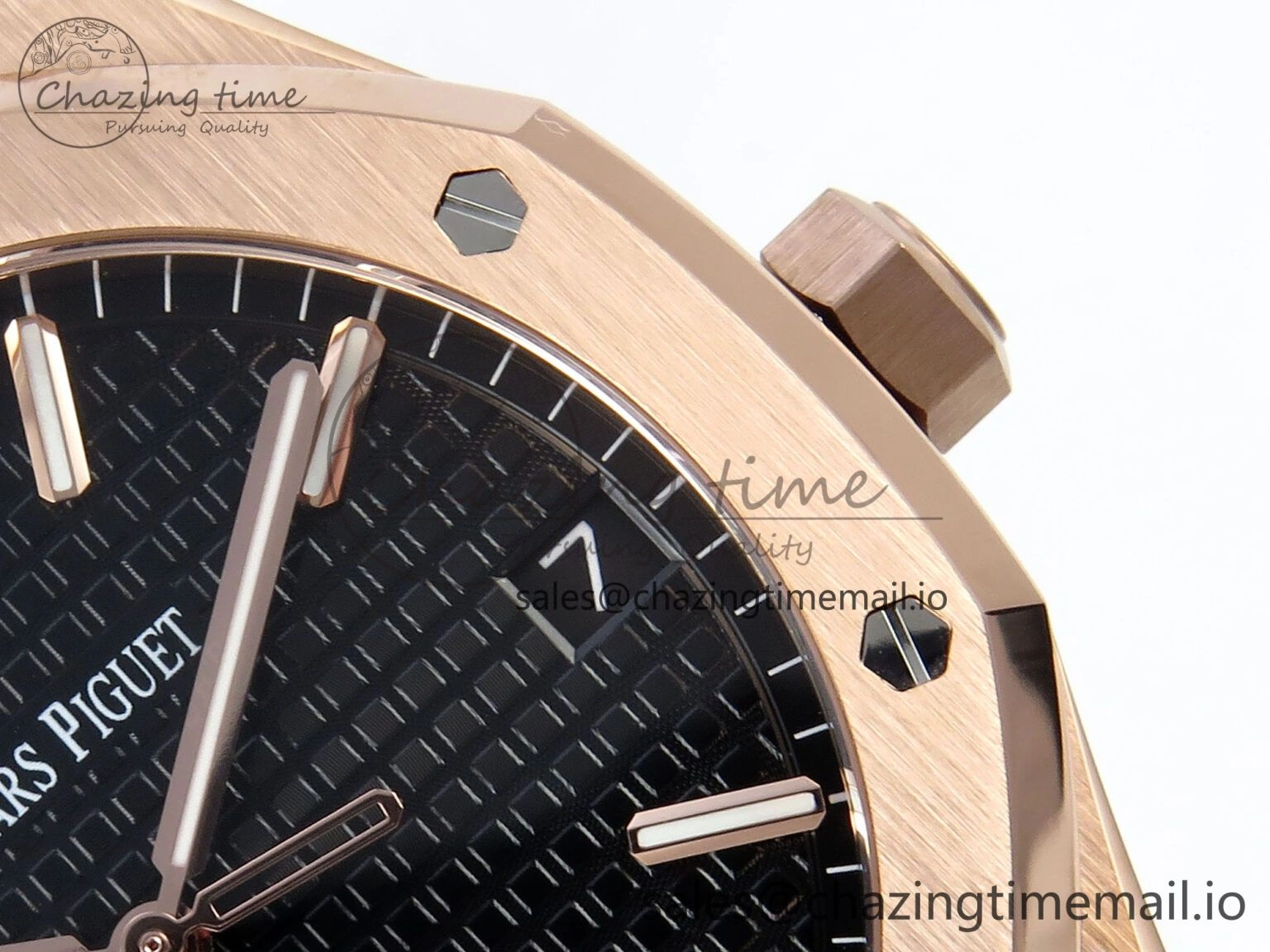 Resilient Royal Oak 15500 RG APSF 1:1 Best Edition Black Dial on RG Bracelet SA4302 Super Clone V2 (SW Dial) 4292