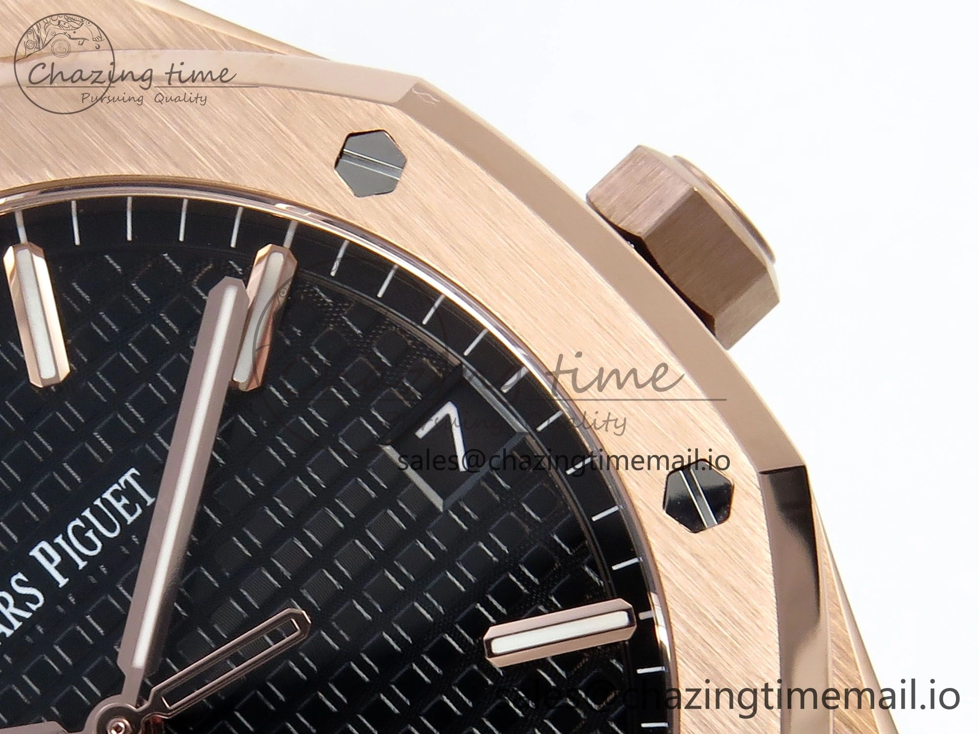 Resilient Royal Oak 15500 RG APSF 1:1 Best Edition Black Dial on RG Bracelet SA4302 Super Clone V2 (SW Dial) 4292