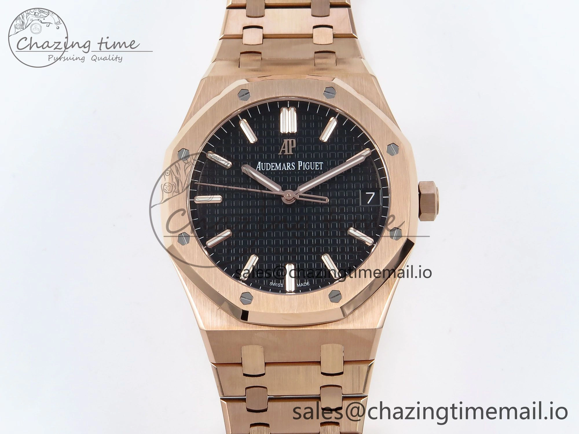 Resilient Royal Oak 15500 RG APSF 1:1 Best Edition Black Dial on RG Bracelet SA4302 Super Clone V2 (SW Dial) 4292