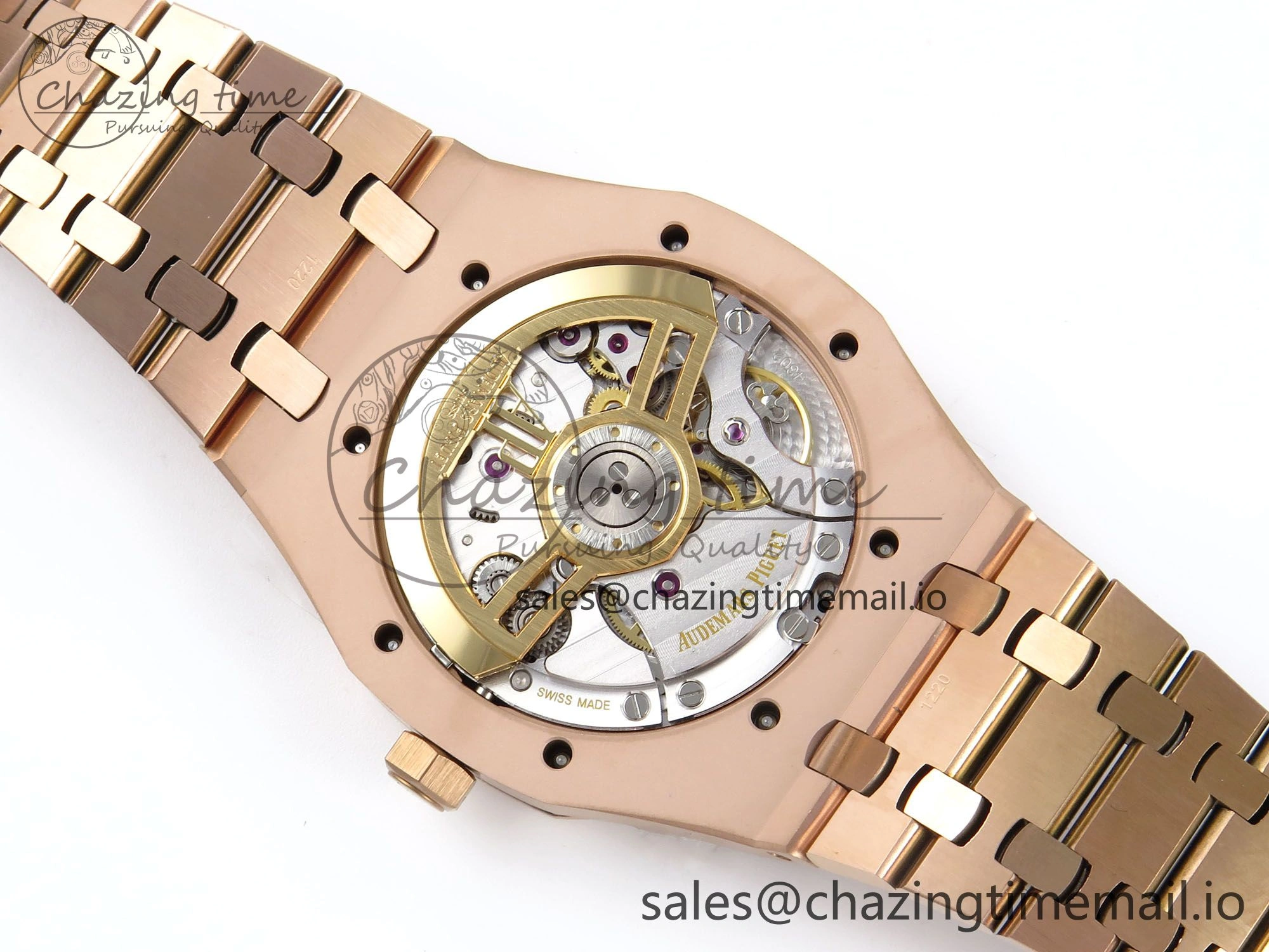 Resilient Royal Oak 15500 RG APSF 1:1 Best Edition Black Dial on RG Bracelet SA4302 Super Clone V2 (SW Dial) 4292