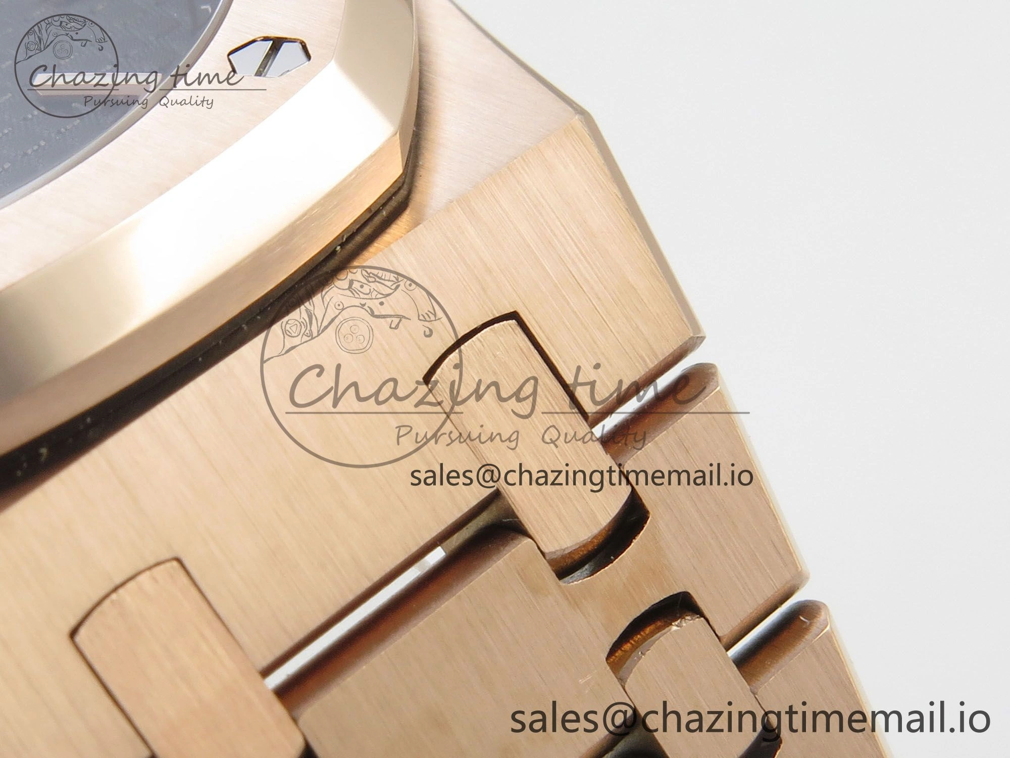 Supportive Royal Oak 15500 RG TWSF Best Edition Black Textured Dial on RG Bracelet SA4302 Super Clone 4252