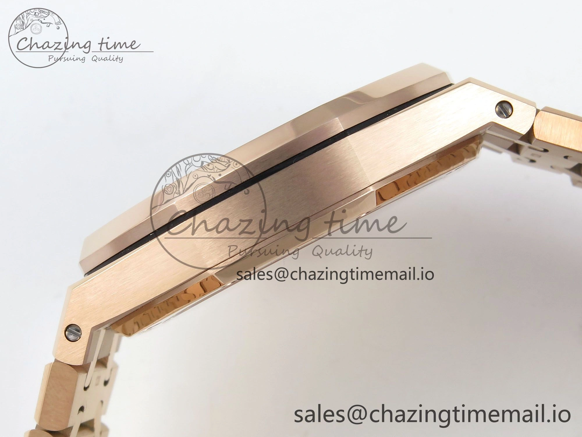 Supportive Royal Oak 15500 RG TWSF Best Edition Black Textured Dial on RG Bracelet SA4302 Super Clone 4252