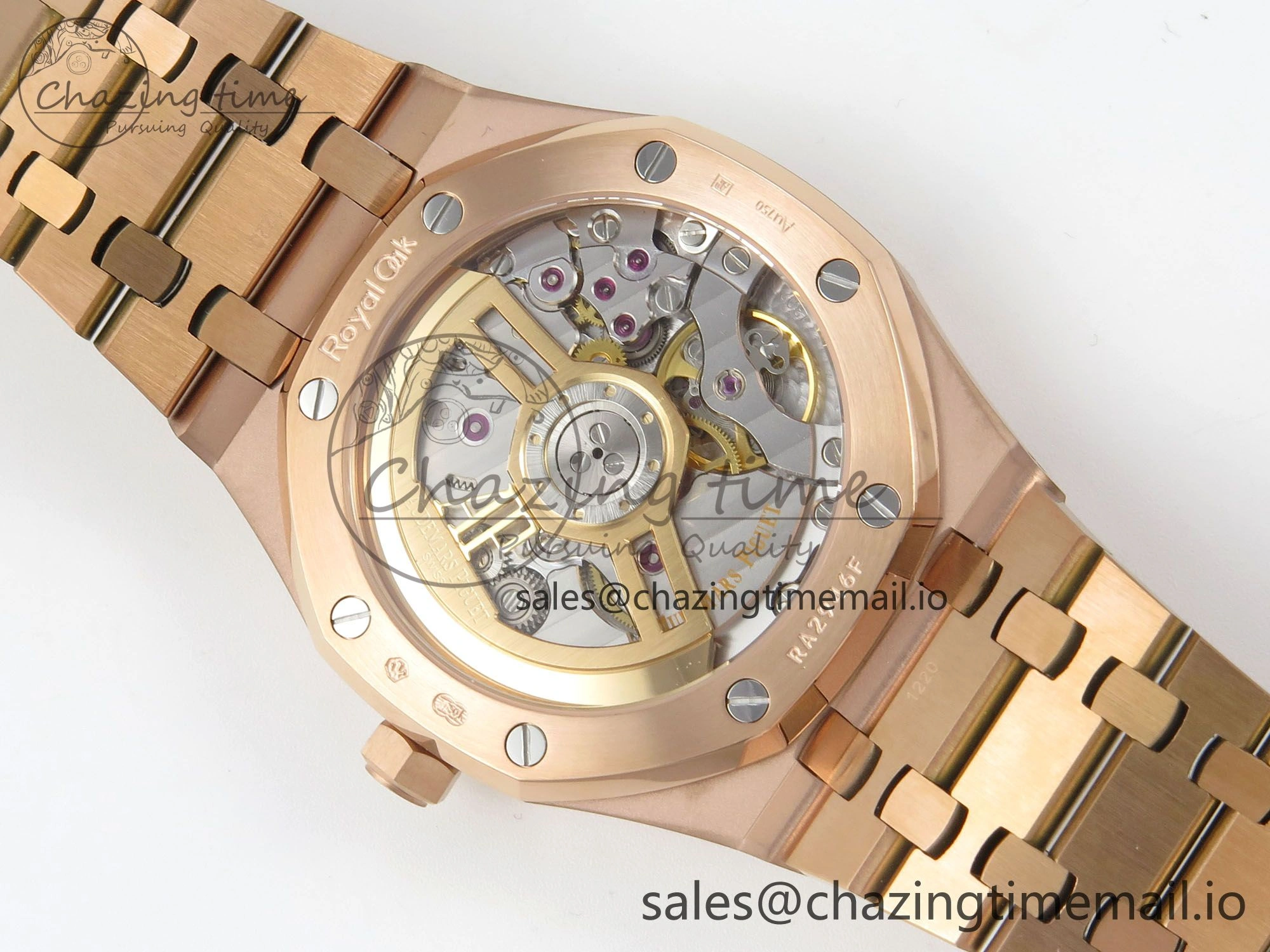 Supportive Royal Oak 15500 RG TWSF Best Edition Black Textured Dial on RG Bracelet SA4302 Super Clone 4252