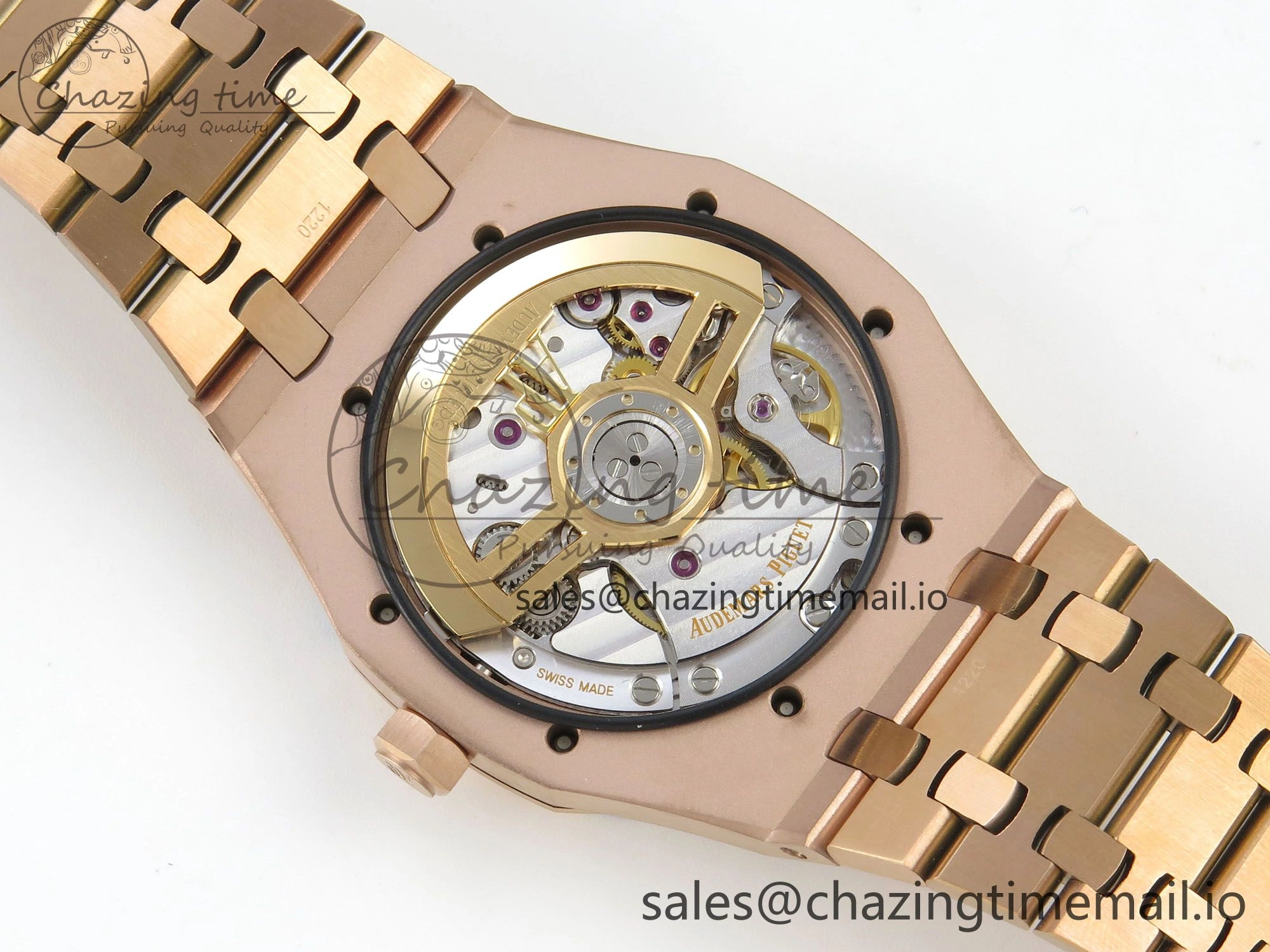 Supportive Royal Oak 15500 RG TWSF Best Edition Black Textured Dial on RG Bracelet SA4302 Super Clone 4252