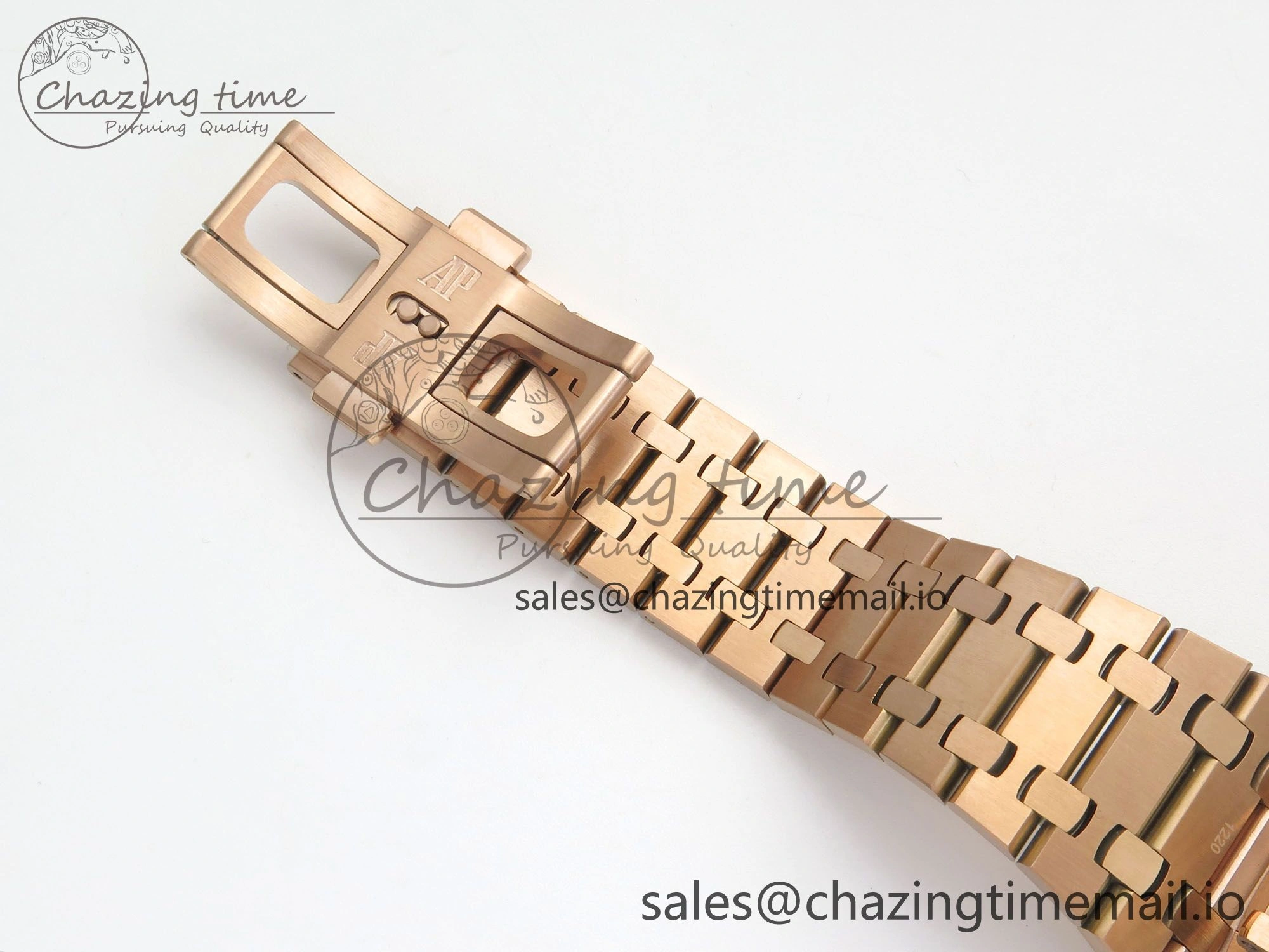 Supportive Royal Oak 15500 RG TWSF Best Edition Black Textured Dial on RG Bracelet SA4302 Super Clone 4252