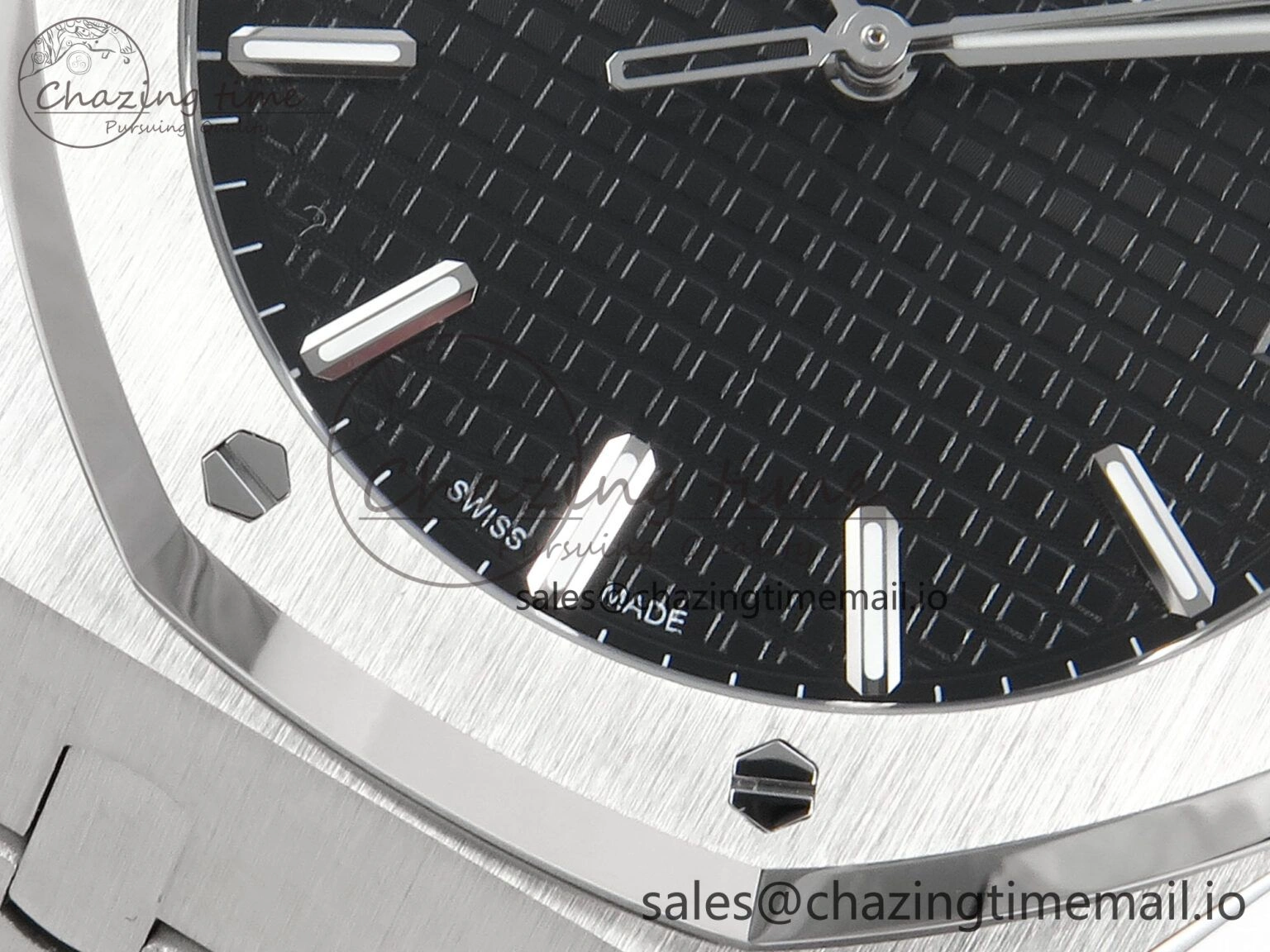 Royal Oak 15500 SS APSF 1:1 Best Edition Black Dial on SS Bracelet SA4302 Super Clone V2 (SW Dial) Lightweight 4281