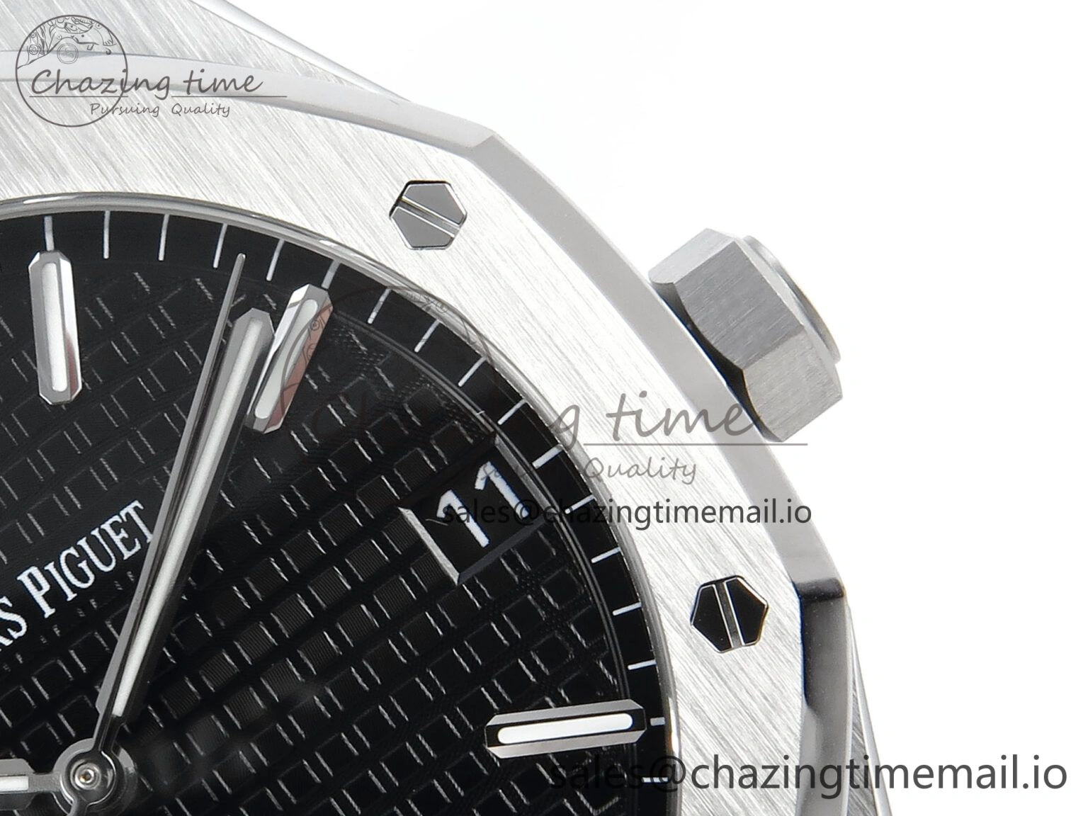 Royal Oak 15500 SS APSF 1:1 Best Edition Black Dial on SS Bracelet SA4302 Super Clone V2 (SW Dial) Lightweight 4281