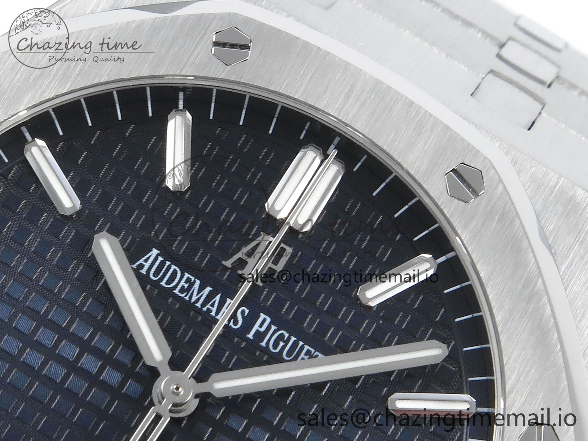 Royal Oak 15500 SS APSF 1:1 Best Edition Blue Dial on SS Bracelet SA4302 Super Clone V2 (SW Dial) Breathable 4279