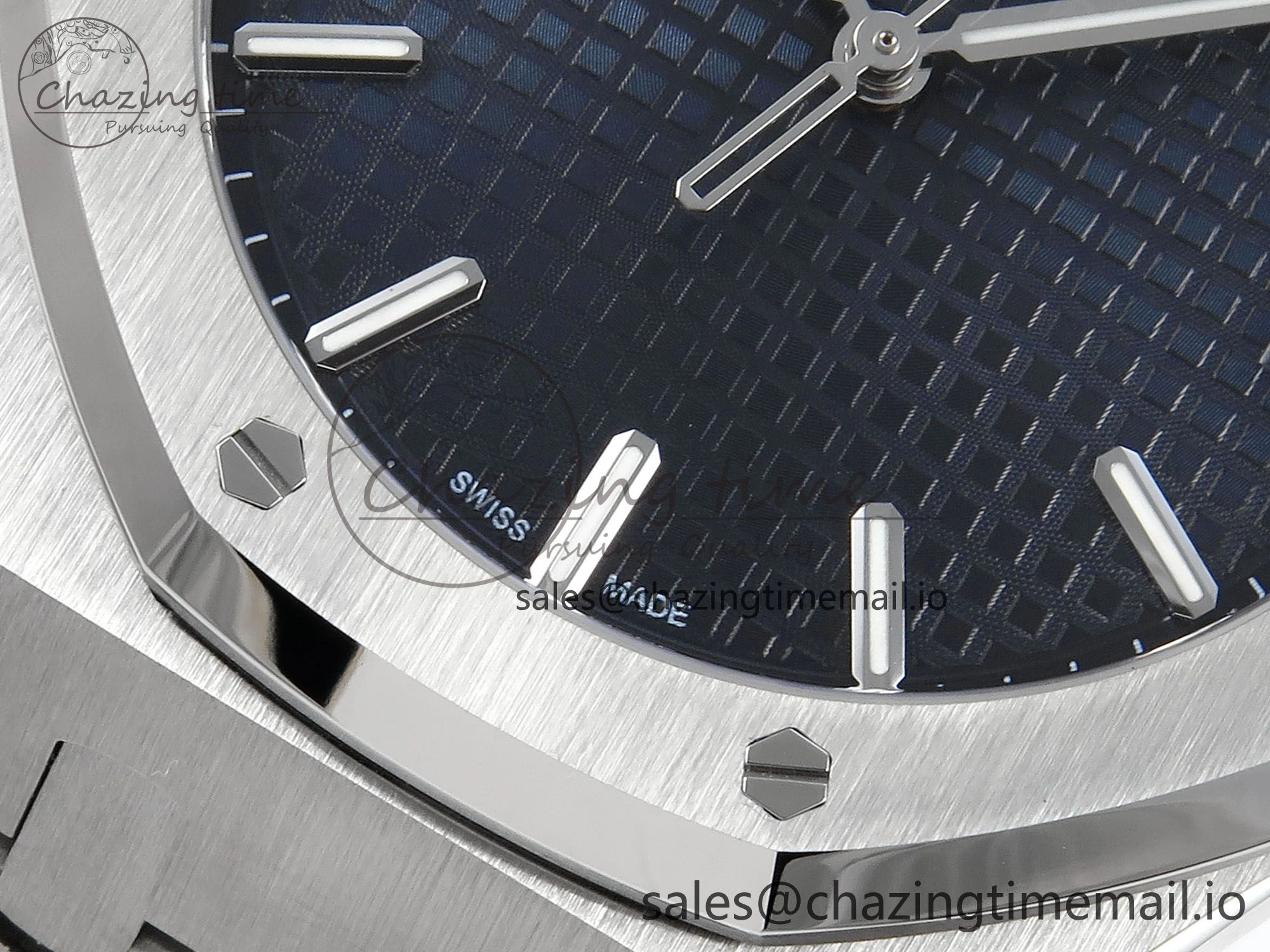 Royal Oak 15500 SS APSF 1:1 Best Edition Blue Dial on SS Bracelet SA4302 Super Clone V2 (SW Dial) Breathable 4279