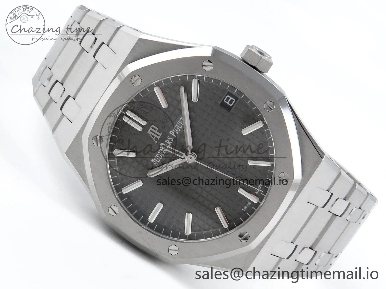 Royal Oak 15500 SS APSF 1:1 Best Edition Gray Dial on SS Bracelet SA4302 Super Clone V2 (SW Dial) Colorful 4283