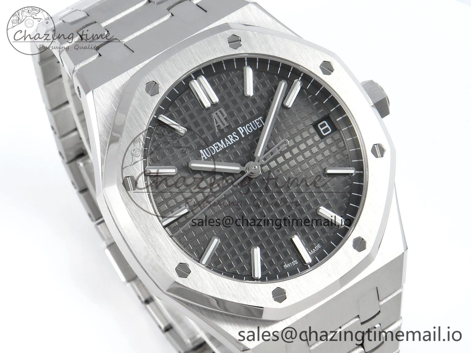 Royal Oak 15500 SS APSF 1:1 Best Edition Gray Dial on SS Bracelet SA4302 Super Clone V2 (SW Dial) Colorful 4283