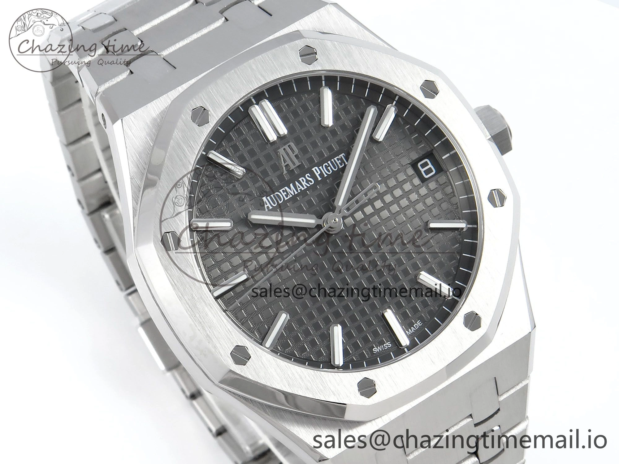 Royal Oak 15500 SS APSF 1:1 Best Edition Gray Dial on SS Bracelet SA4302 Super Clone V2 (SW Dial) Colorful 4283