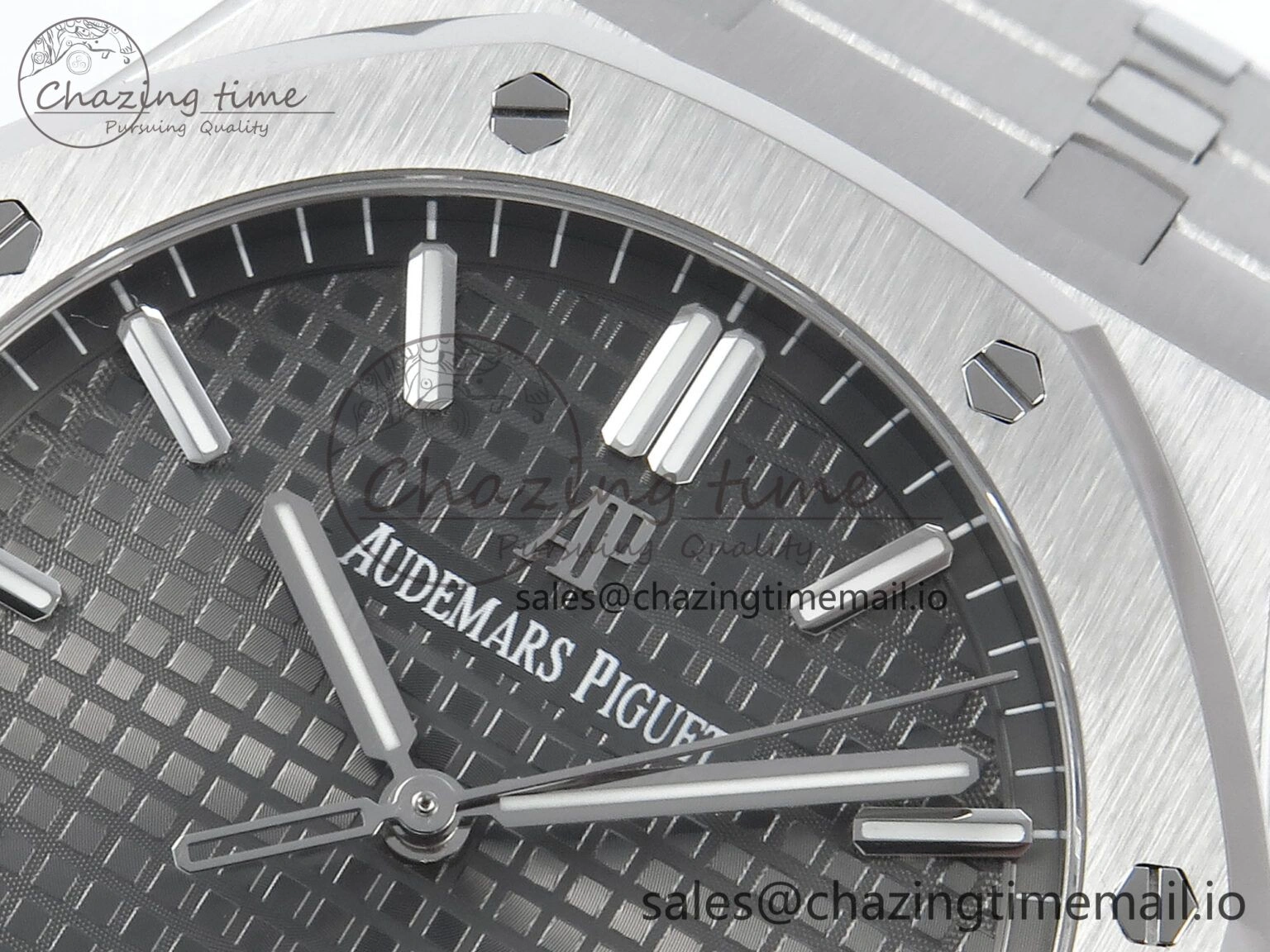 Royal Oak 15500 SS APSF 1:1 Best Edition Gray Dial on SS Bracelet SA4302 Super Clone V2 (SW Dial) Colorful 4283