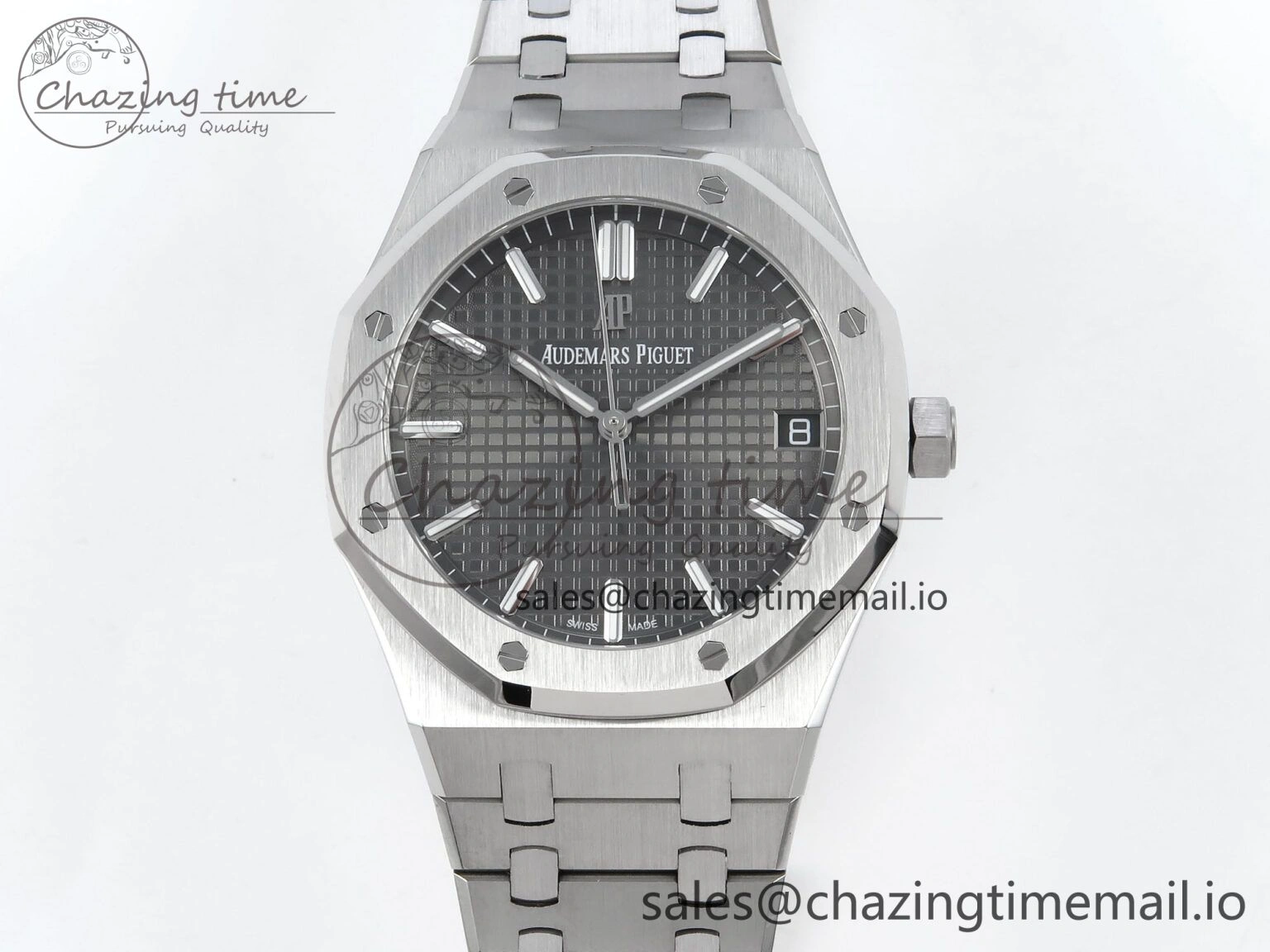 Royal Oak 15500 SS APSF 1:1 Best Edition Gray Dial on SS Bracelet SA4302 Super Clone V2 (SW Dial) Colorful 4283