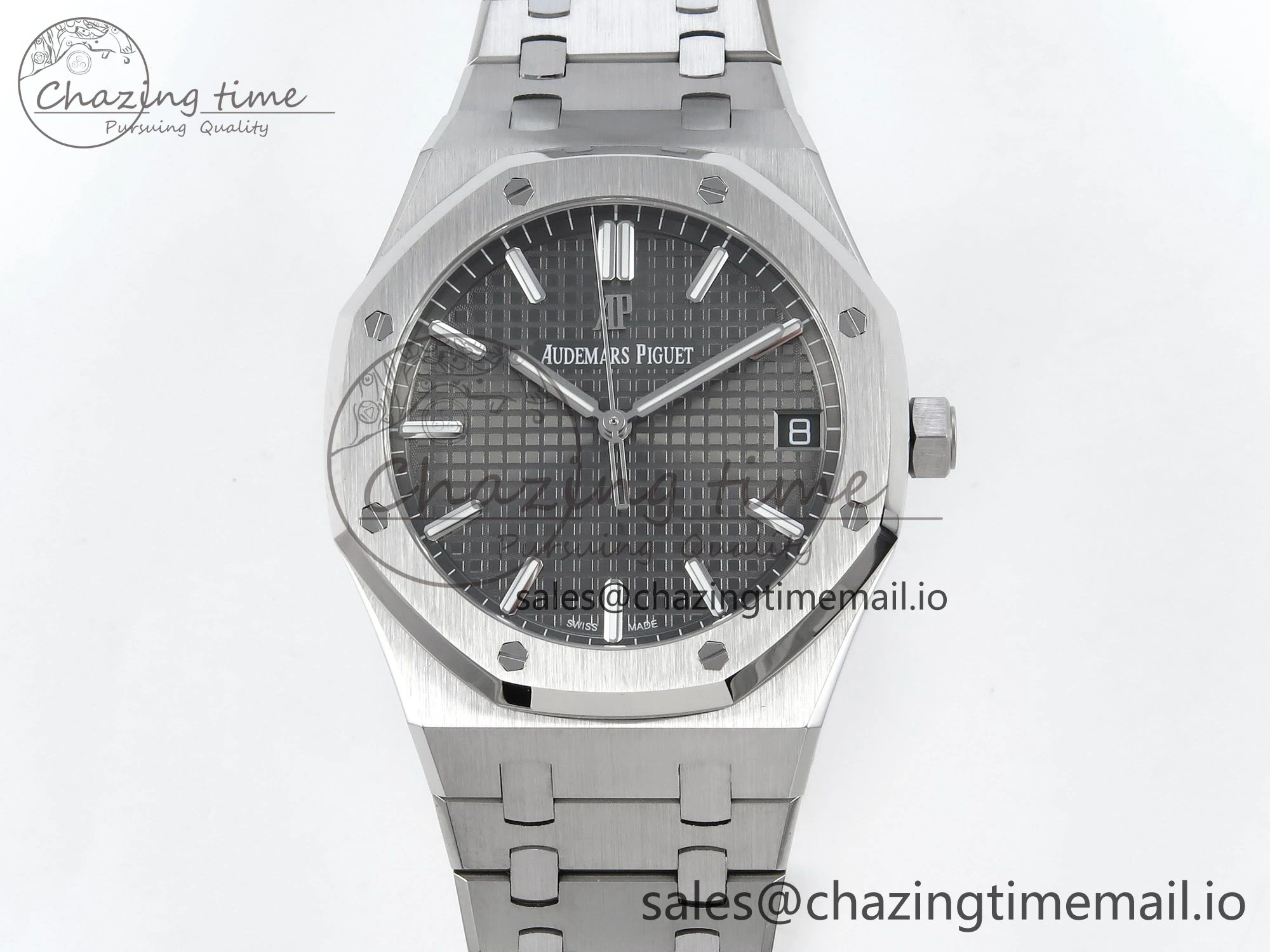 Royal Oak 15500 SS APSF 1:1 Best Edition Gray Dial on SS Bracelet SA4302 Super Clone V2 (SW Dial) Colorful 4283