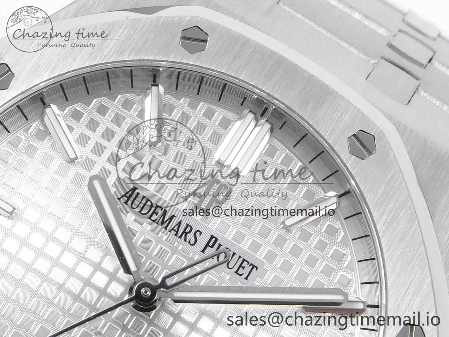 Royal Oak 15500 SS APSF 1:1 Best Edition Silver Dial on SS Bracelet SA4302 Super Clone V2 (SW Dial) Packable 4280