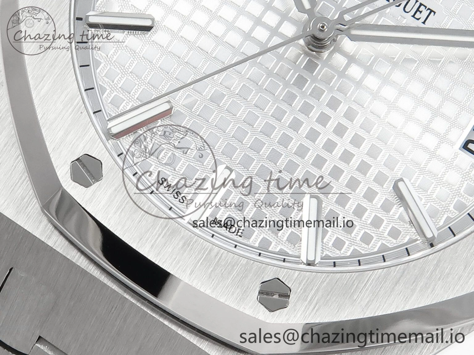 Royal Oak 15500 SS APSF 1:1 Best Edition Silver Dial on SS Bracelet SA4302 Super Clone V2 (SW Dial) Packable 4280