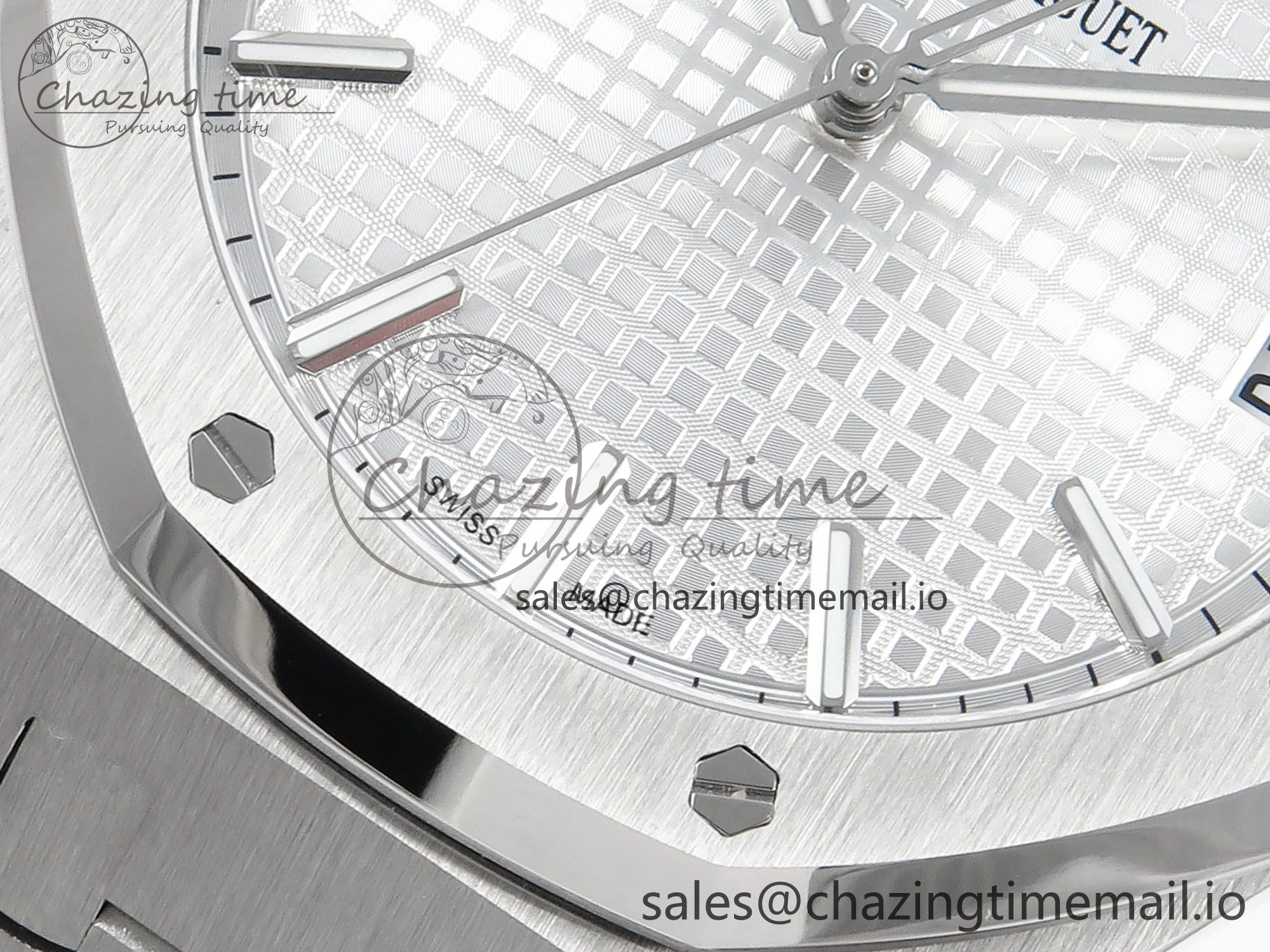 Royal Oak 15500 SS APSF 1:1 Best Edition Silver Dial on SS Bracelet SA4302 Super Clone V2 (SW Dial) Packable 4280
