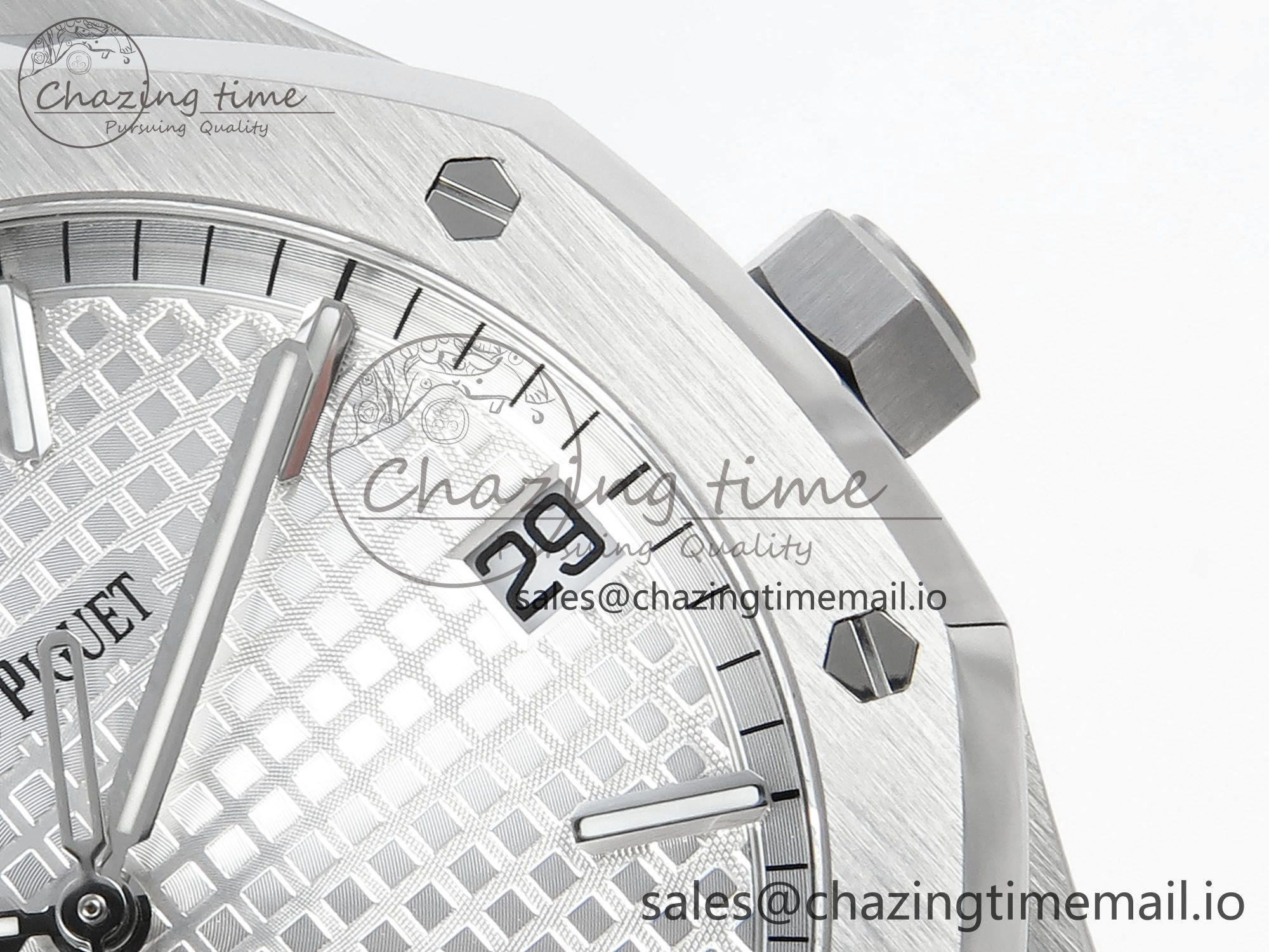 Royal Oak 15500 SS APSF 1:1 Best Edition Silver Dial on SS Bracelet SA4302 Super Clone V2 (SW Dial) Packable 4280