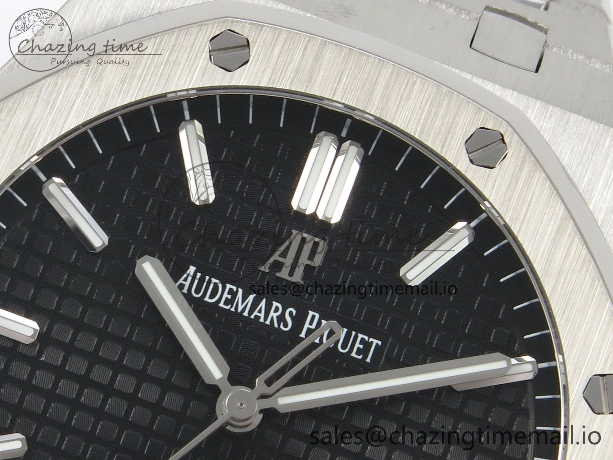Royal Oak 15500 SS TWSF Best Edition Black Textured Dial on SS Bracelet SA4302 Super Clone Neat 4258
