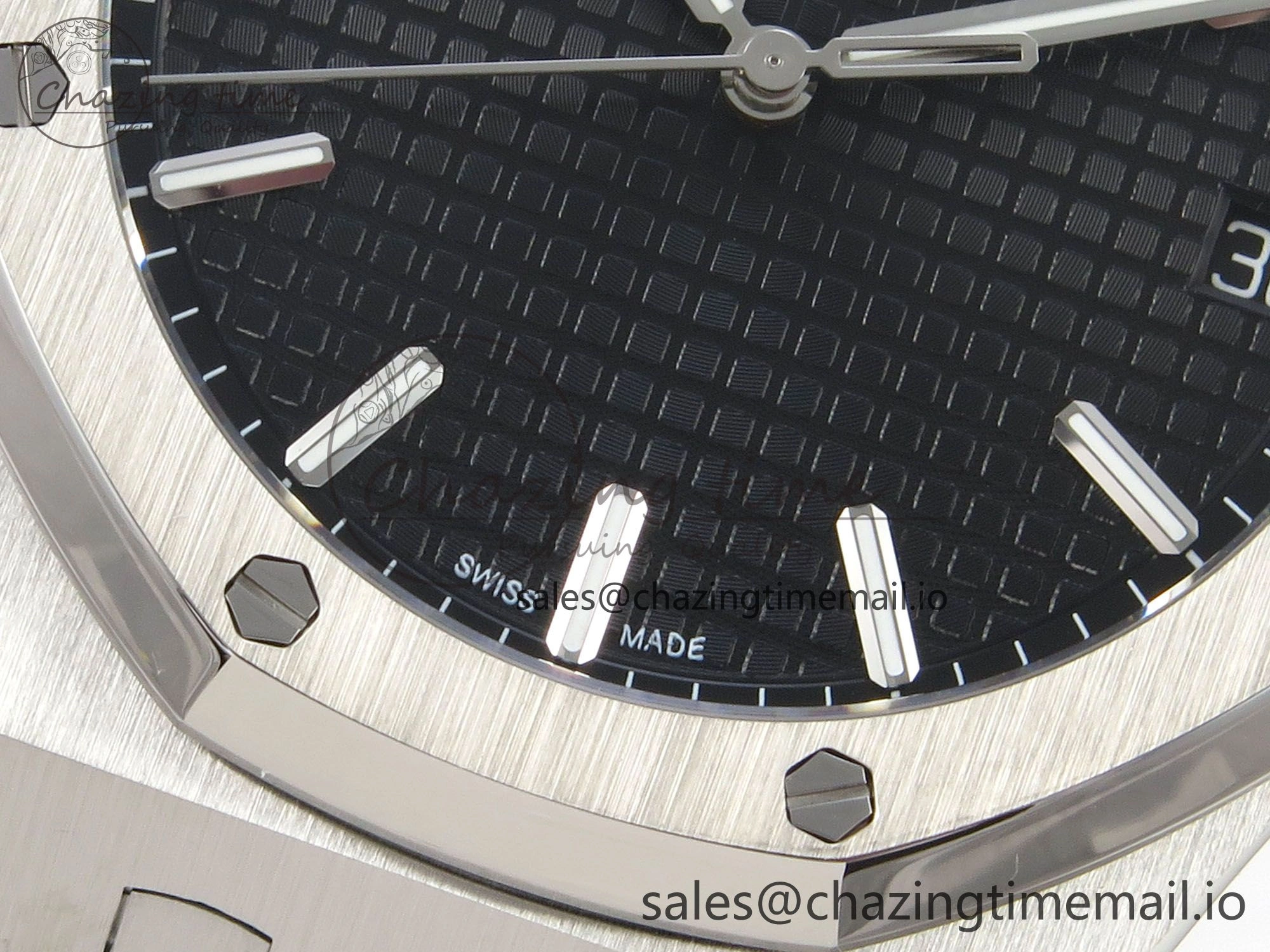Royal Oak 15500 SS TWSF Best Edition Black Textured Dial on SS Bracelet SA4302 Super Clone Neat 4258