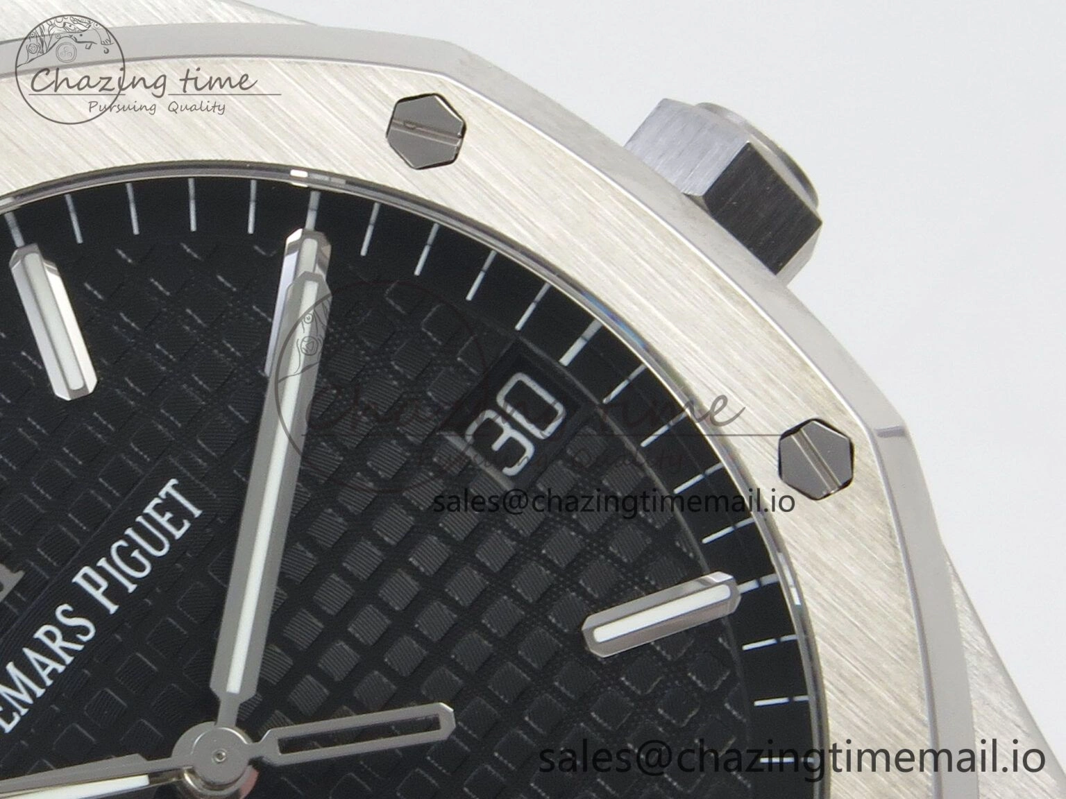 Royal Oak 15500 SS TWSF Best Edition Black Textured Dial on SS Bracelet SA4302 Super Clone Neat 4258