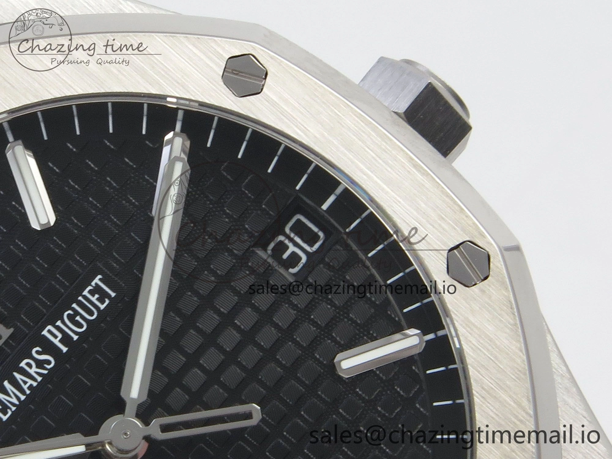 Royal Oak 15500 SS TWSF Best Edition Black Textured Dial on SS Bracelet SA4302 Super Clone Neat 4258
