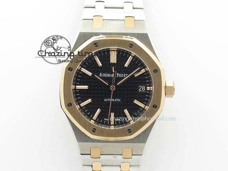 Royal Oak 15500 SS TWSF Best Edition Black Textured Dial on SS Bracelet SA4302 Super Clone Neat 4258