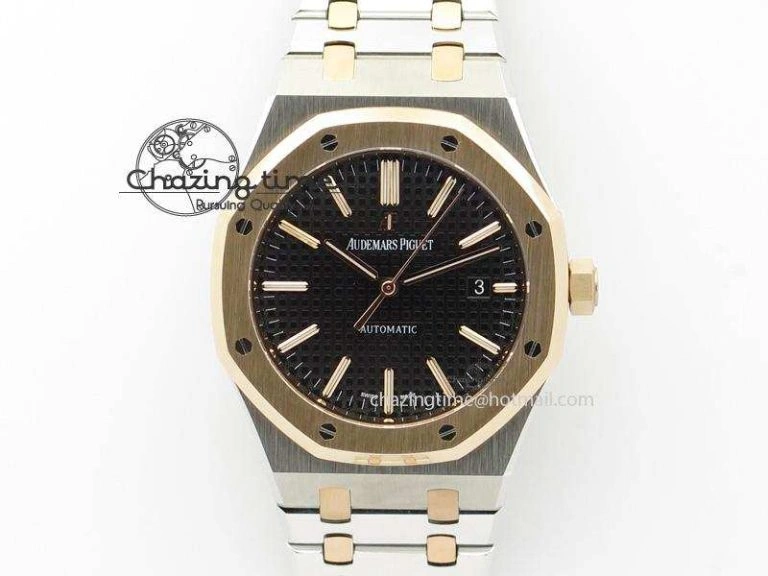 Royal Oak 15500 SS TWSF Best Edition Black Textured Dial on SS Bracelet SA4302 Super Clone Neat 4258