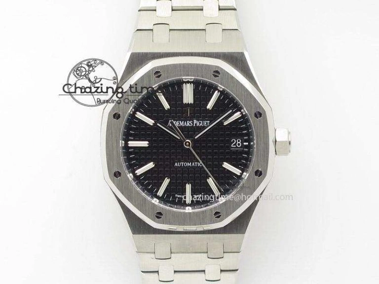 Royal Oak 15500 SS TWSF Best Edition Black Textured Dial on SS Bracelet SA4302 Super Clone Neat 4258