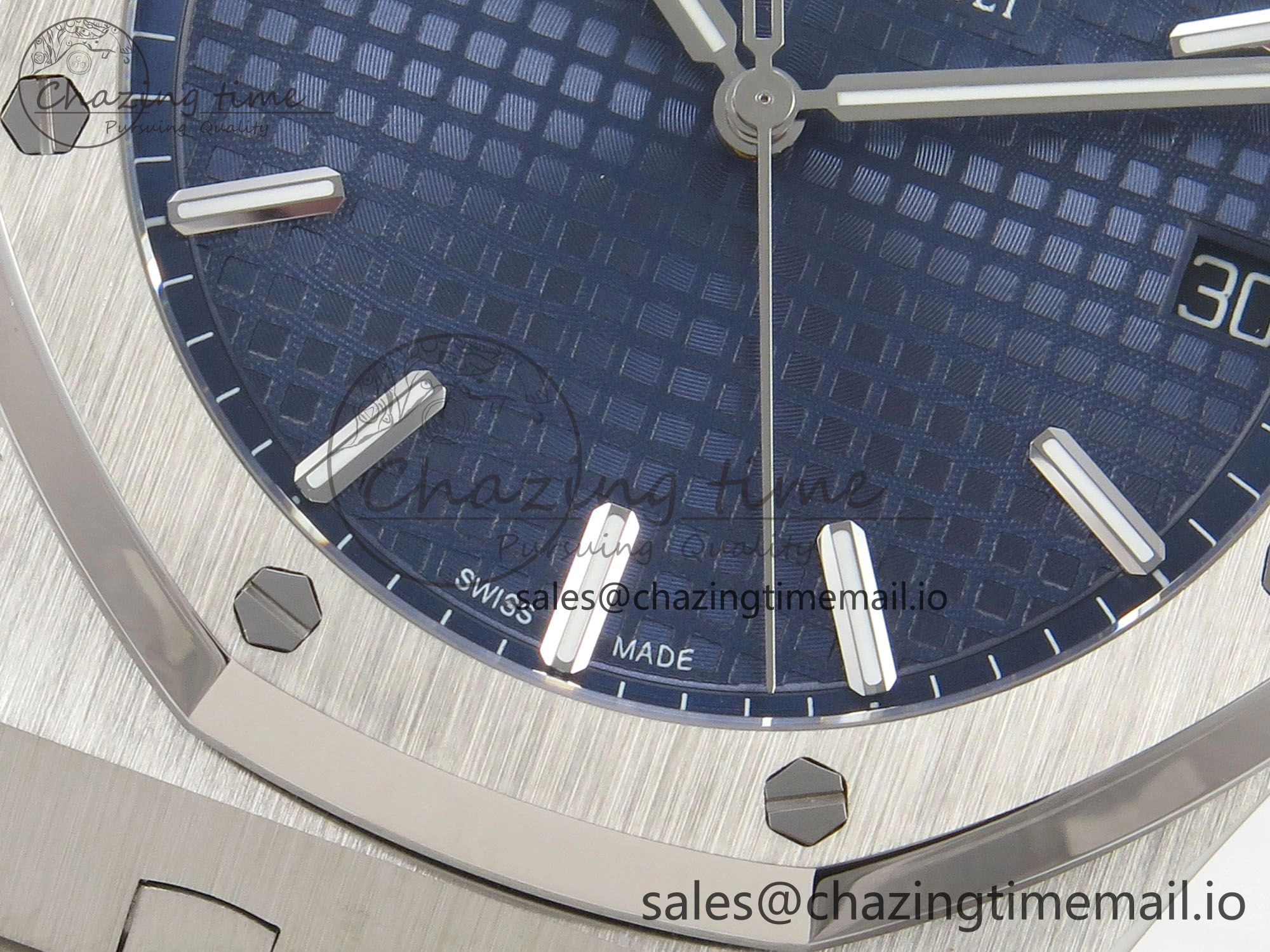 MultiPurpose Royal Oak 15500 SS TWSF Best Edition Blue Textured Dial on SS Bracelet SA4302 Super Clone 4251