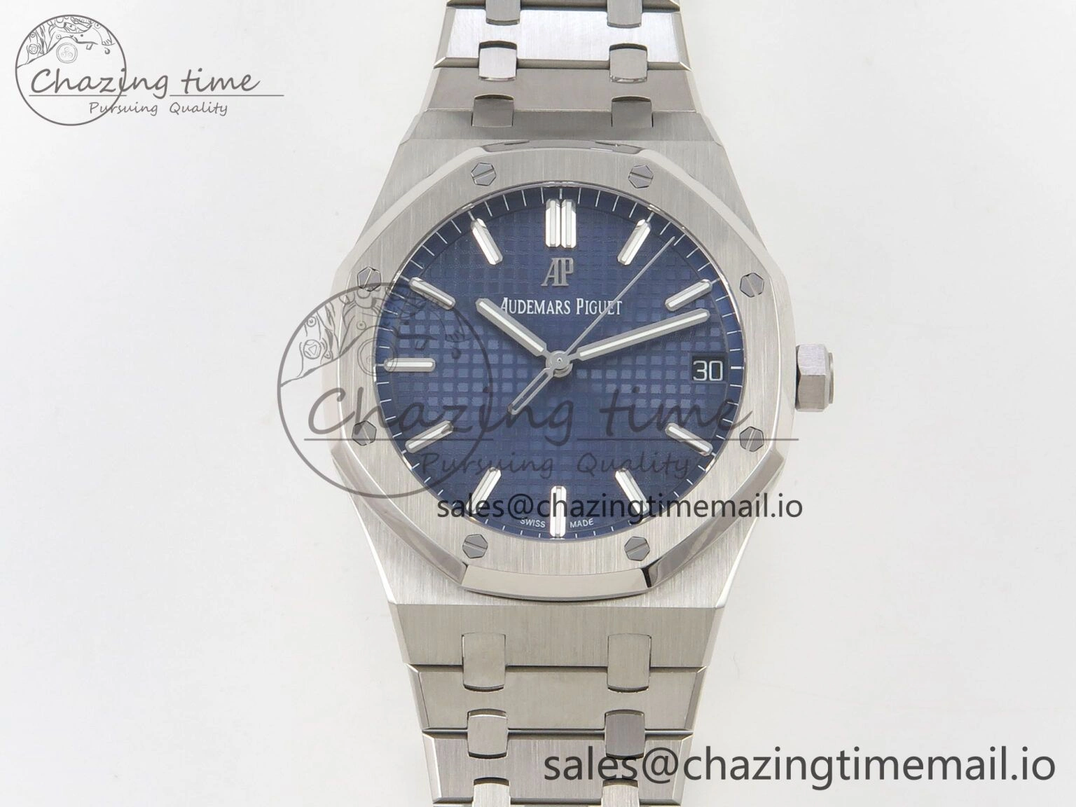 MultiPurpose Royal Oak 15500 SS TWSF Best Edition Blue Textured Dial on SS Bracelet SA4302 Super Clone 4251